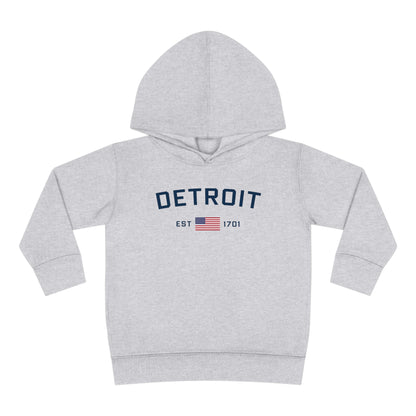 'Detroit EST 1701' Hoodie (w/USA Flag Outline) | Unisex Toddler