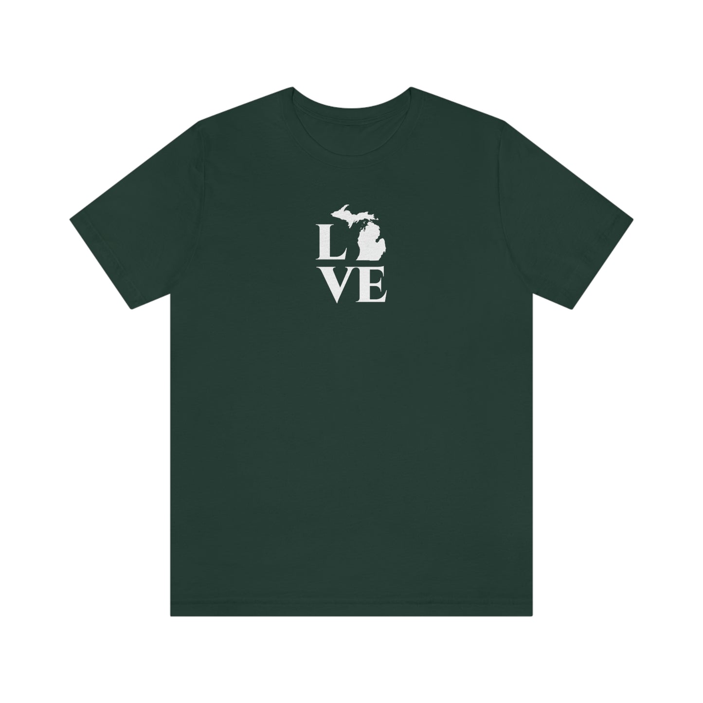 Michigan 'Love' T-Shirt (Roman Serif Font) | Unisex Standard Fit