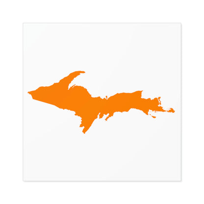 Michigan Upper Peninsula Square Sticker (w/ Orange UP Outline) | Indoor/Outdoor