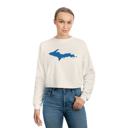 Michigan Upper Peninsula Sweatshirt (w/ Azure UP Outline) | Cropped Mid-Length