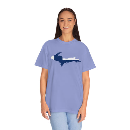 Michigan Upper Peninsula T-Shirt (w/ UP Finland Flag Outline) | Unisex Garment-Dyed