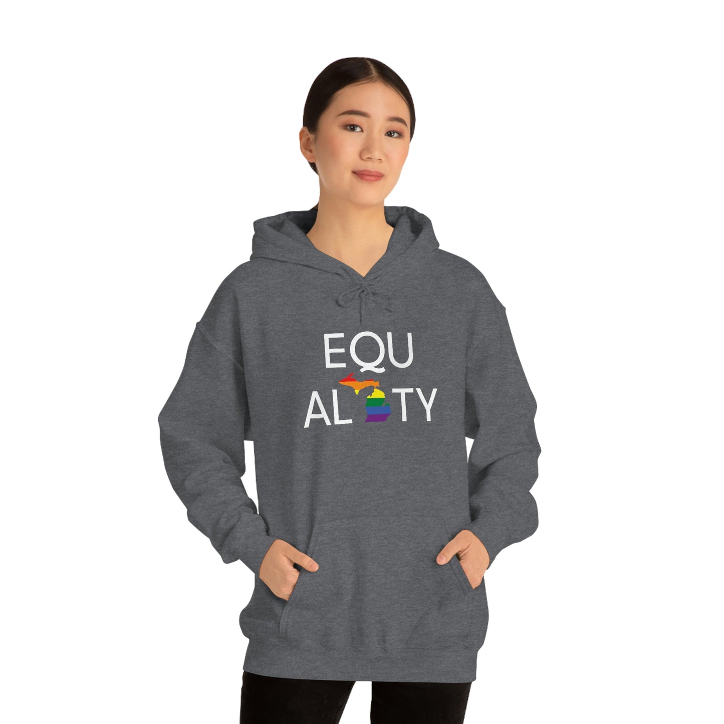 Michigan 'Equality' Hoodie (w/ LGBTQ Pride Colors) | Unisex Standard