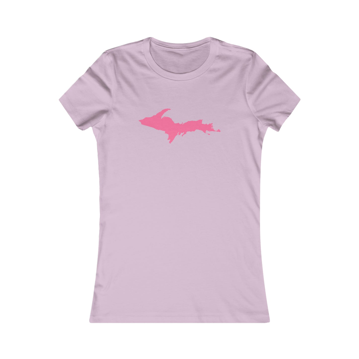 Michigan Upper Peninsula T-Shirt (w/ Pink UP Outline) | Women's Slim Fit