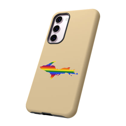 Michigan Upper Peninsula Tough Phone Case (Maple Color w/ UP Pride Flag Outline) | Samsung & Pixel Android