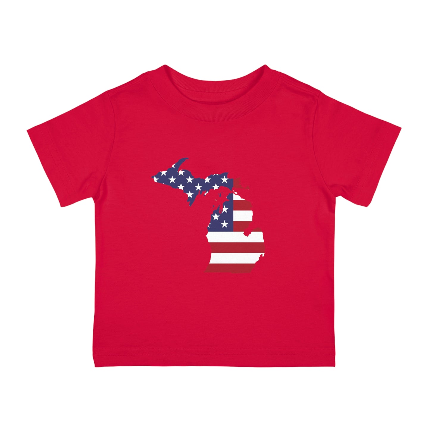 Michigan Infant T-Shirt (w/ MI USA Flag Outline) | Short Sleeve