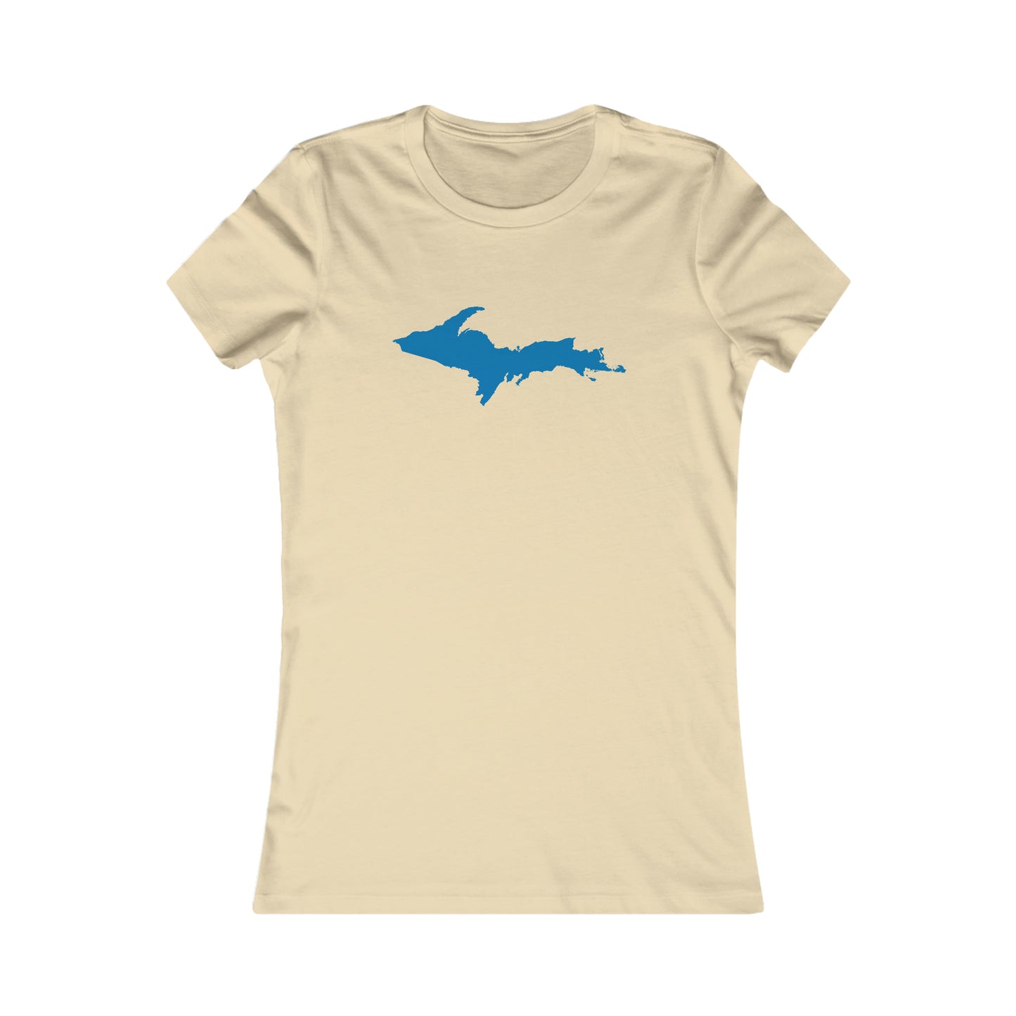 Michigan Upper Peninsula T-Shirt (w/ Azure UP Outline) | Women's Slim Fit