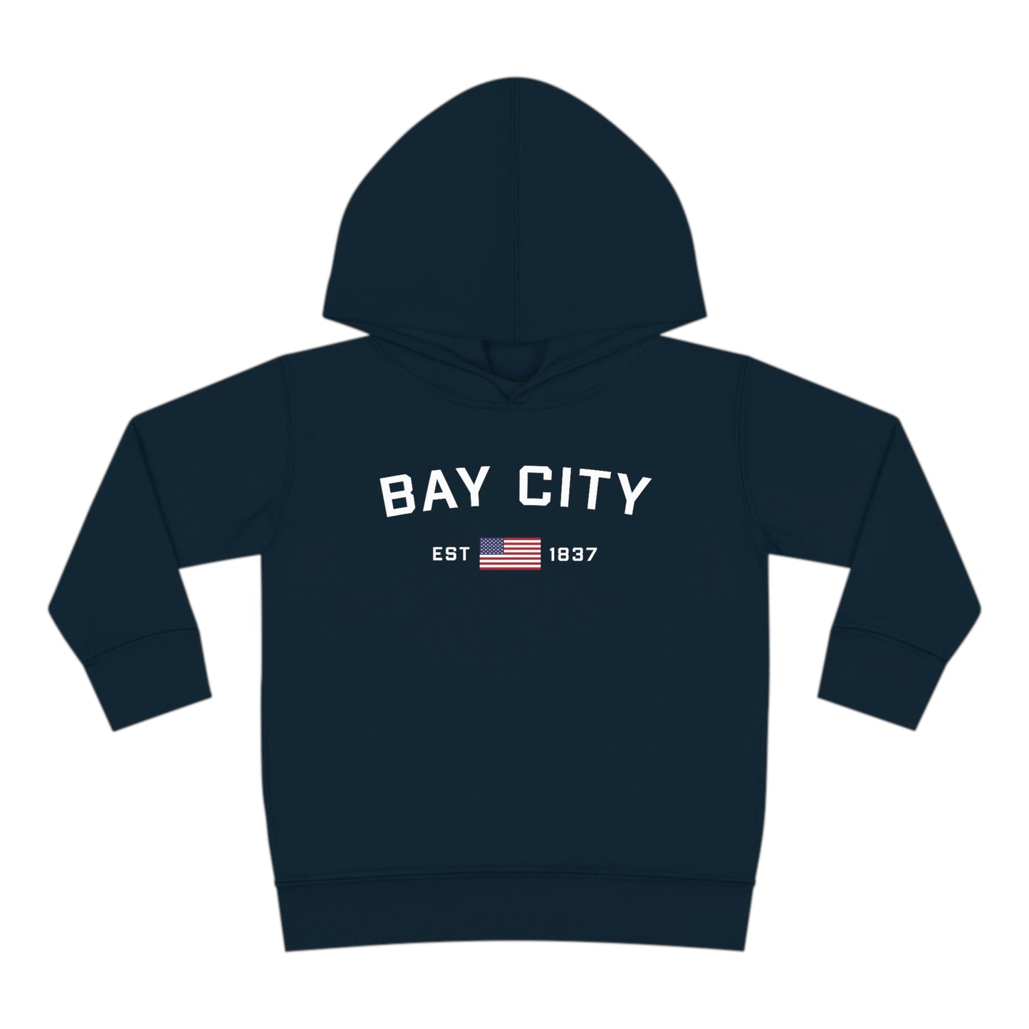 'Bay City EST 1837' Hoodie (w/USA Flag Outline) | Unisex Toddler