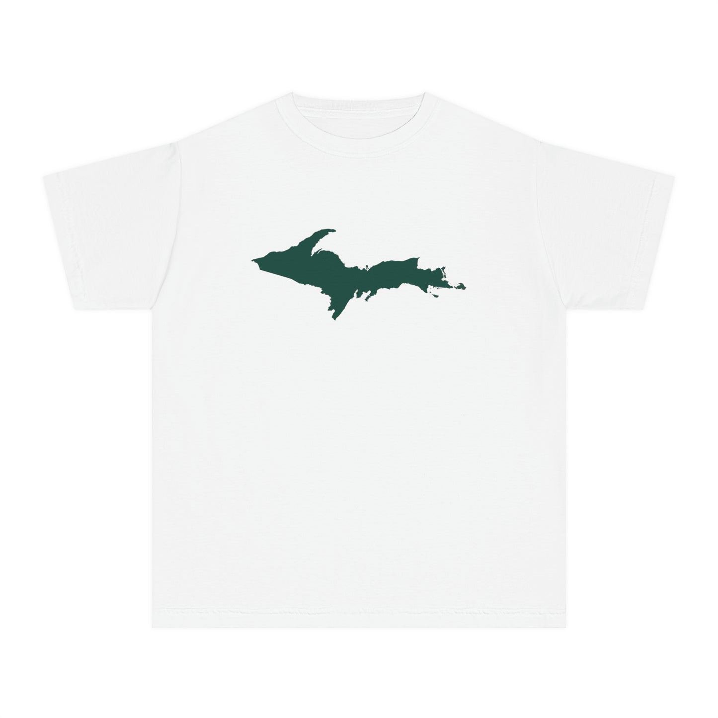 Michigan Upper Peninsula T-Shirt (w/ Green UP Outline) | Youth Garment-Dyed