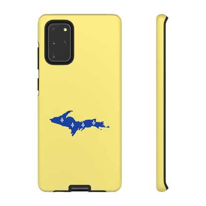 Michigan Upper Peninsula Tough Phone Case (Yellow Cherry Color w/ UP Quebec Flag Outline) | Samsung & Pixel Android