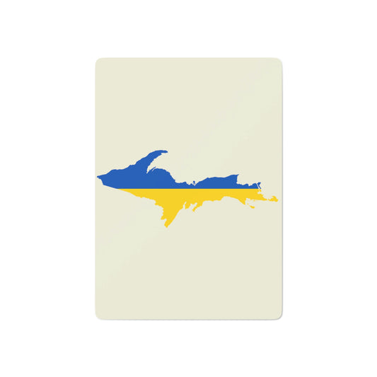 Michigan Upper Peninsula Poker Cards (Ivory Color w/ UP Ukraine Flag Outline)