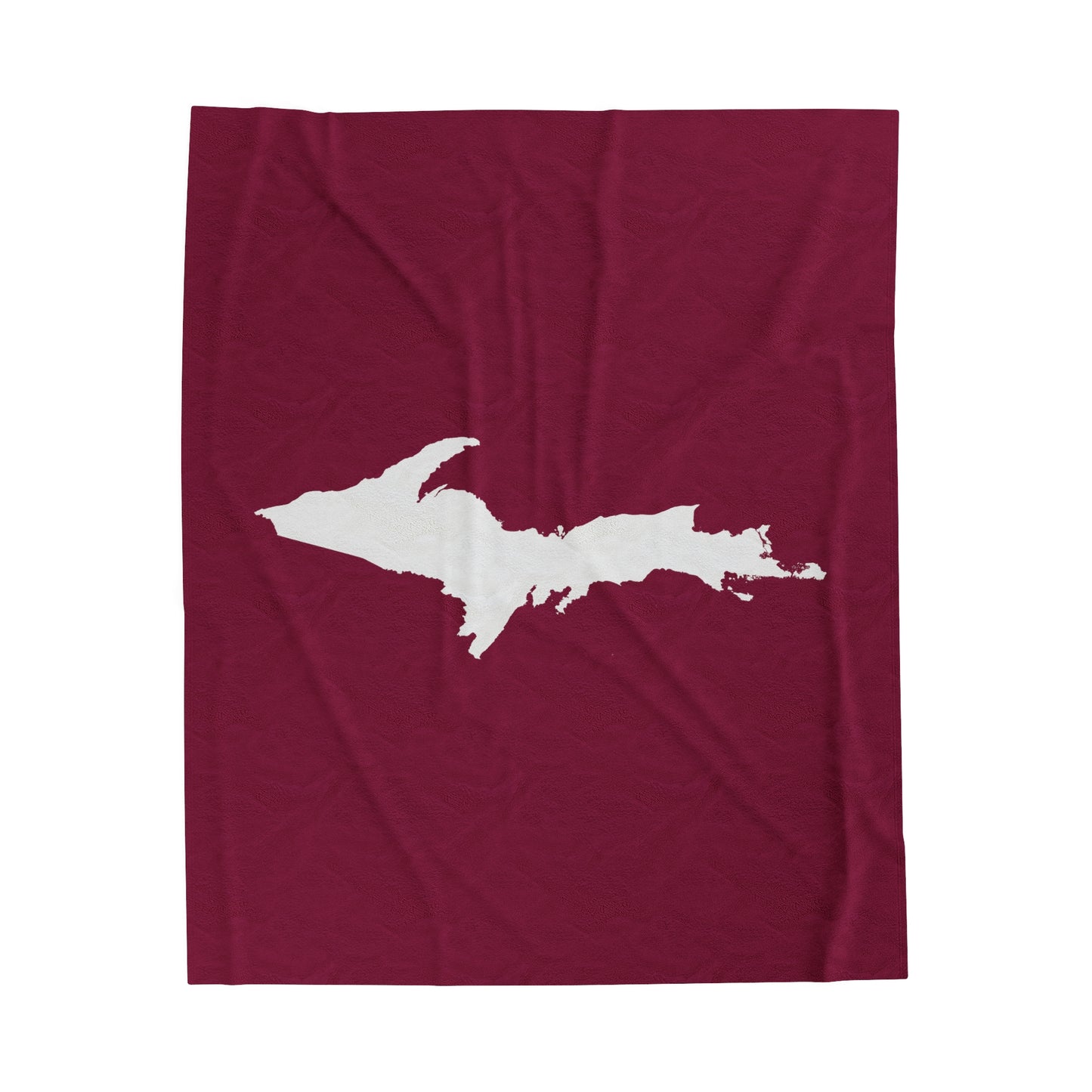 Michigan Upper Peninsula Plush Blanket (w/ UP Outline) | Ruby Red