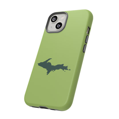 Michigan Upper Peninsula Tough Phone Case (Gooseberry Green w/ Green UP Outline) | Apple iPhone