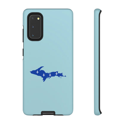 Michigan Upper Peninsula Tough Phone Case ('58 Caddie Blue w/ UP Quebec Flag Outline) | Samsung & Pixel Android