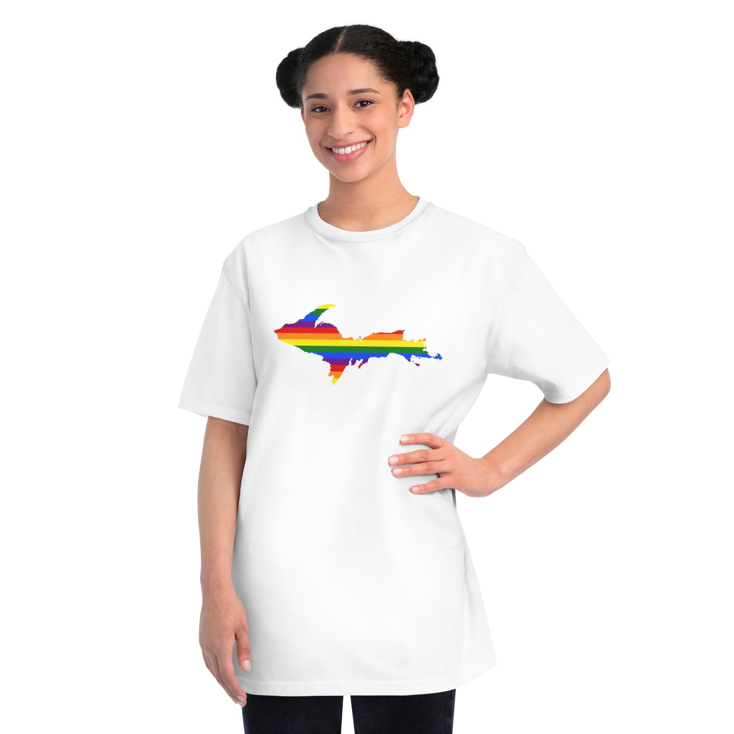 Michigan Upper Peninsula T-Shirt (w/ UP Pride Flag Outline) | Organic Unisex