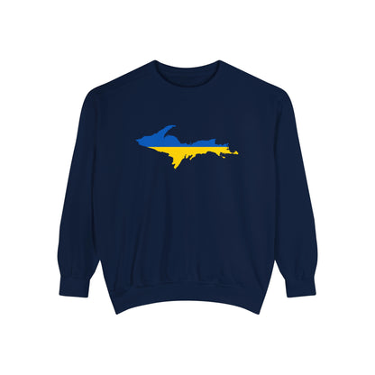 Michigan Upper Peninsula Sweatshirt (w/ UP Ukraine Outline) | Unisex Garment Dyed