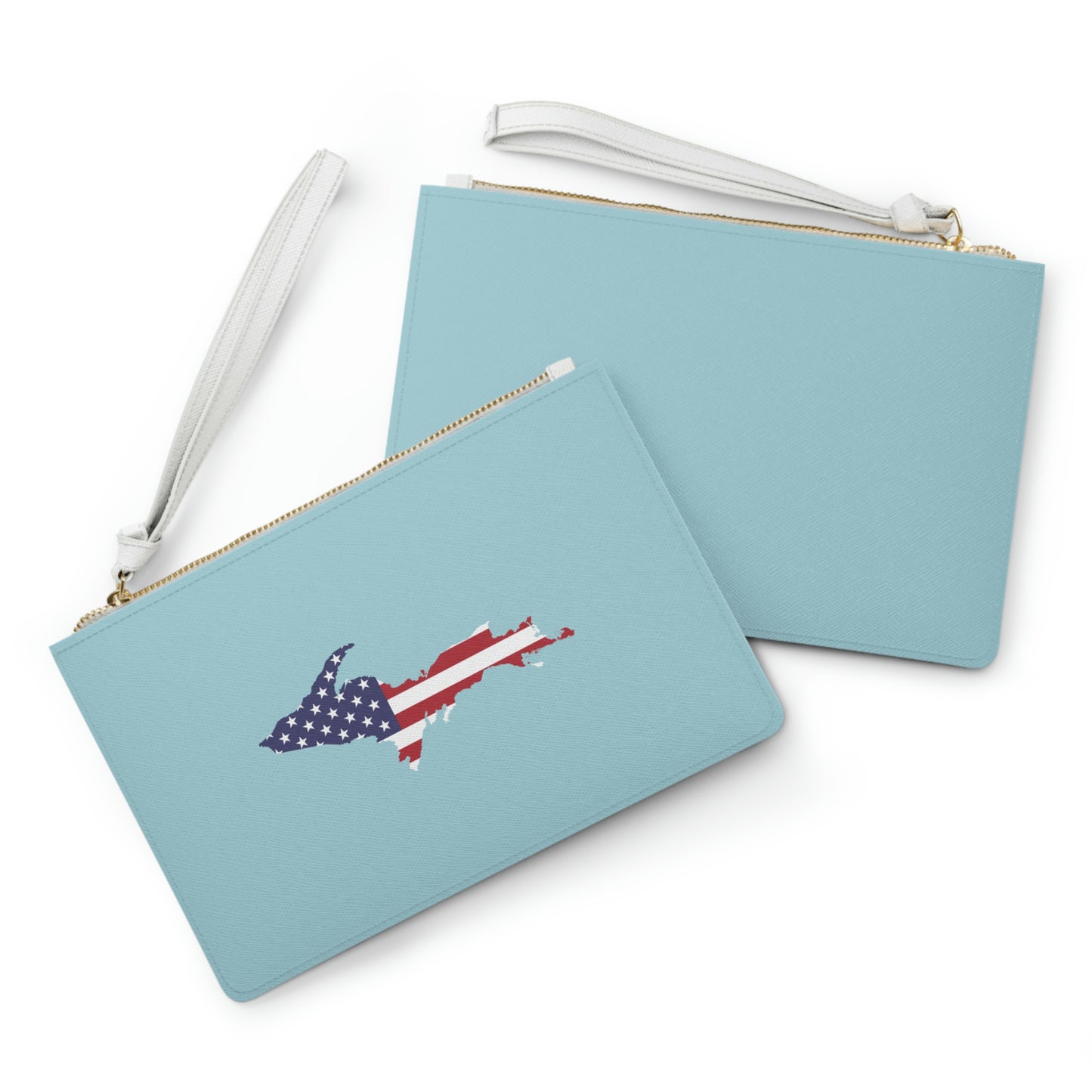 Michigan Upper Peninsula Clutch Bag ('58 Caddie Blue w/UP USA Flag Outline)