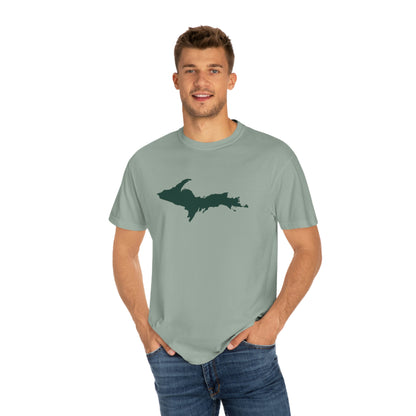 Michigan Upper Peninsula T-Shirt (w/ Green UP Outline) | Unisex Garment-Dyed