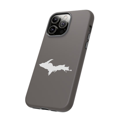 Michigan Upper Peninsula Tough Phone Case (Warren Tank Grey w/ UP Outline) | Apple iPhone