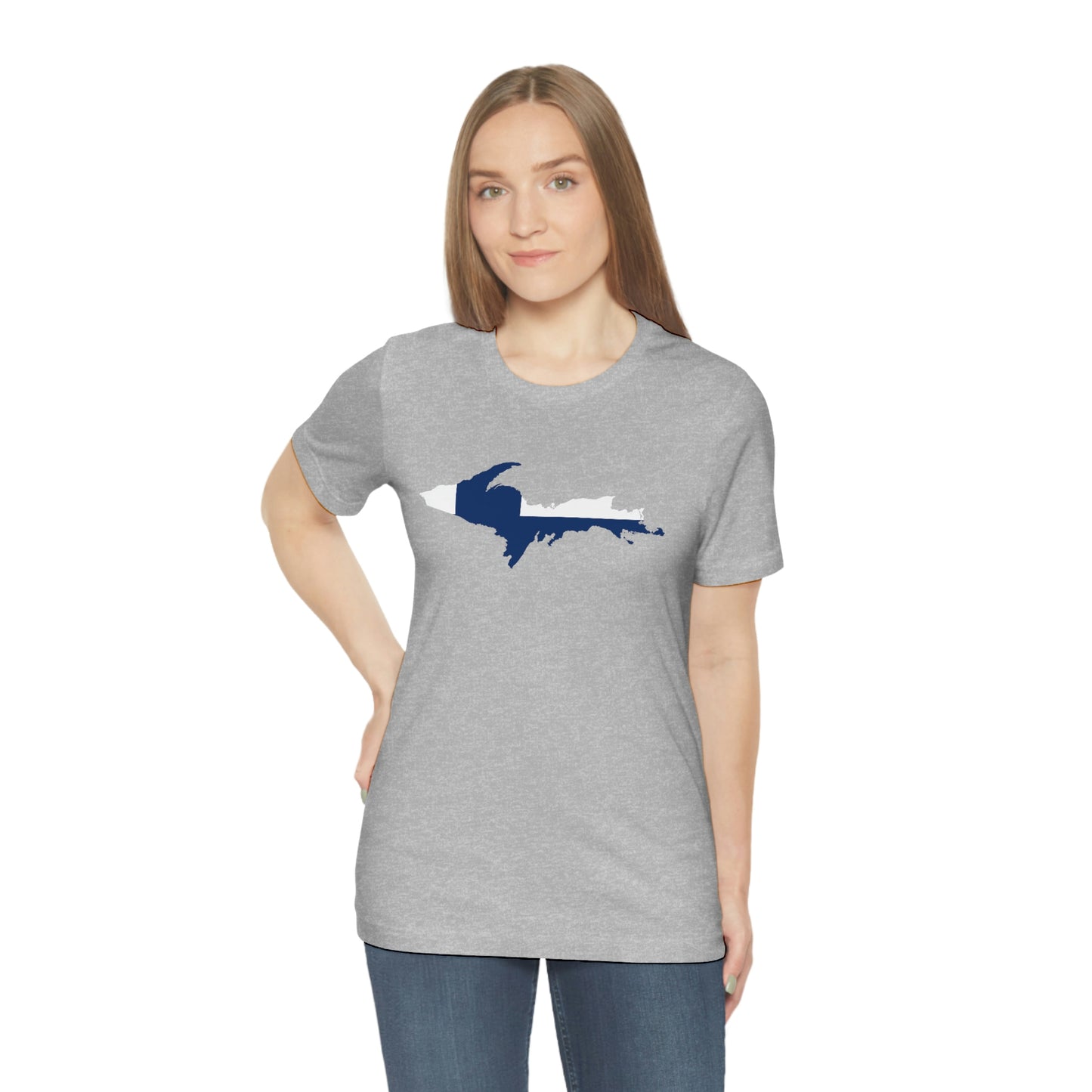 Michigan Upper Peninsula T-Shirt (w/ UP Finland Flag Outline) | Unisex Standard Fit