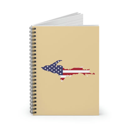 Michigan Upper Peninsula Spiral Notebook (w/ UP USA Flag Outline) | Maple Color