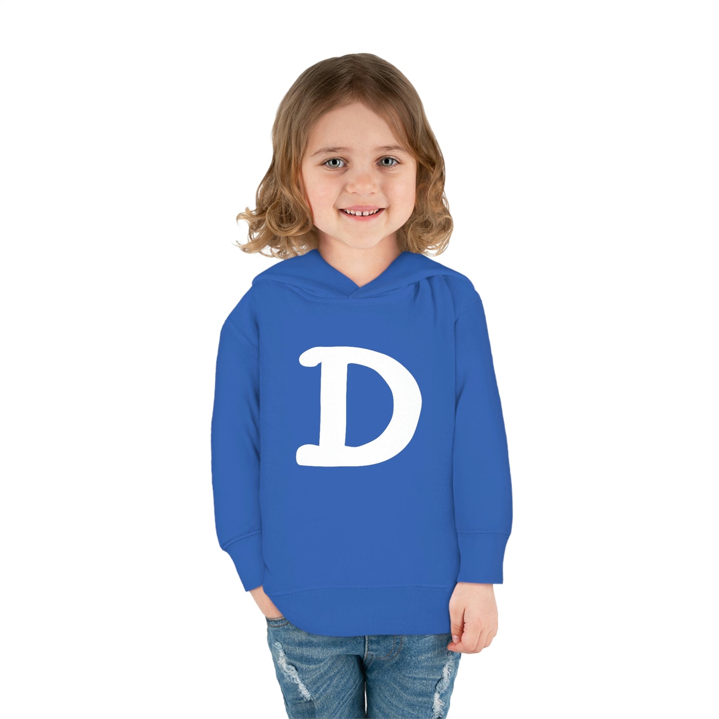 Detroit 'Old French D' Hoodie (White/Navy Full Body Outline) | Unisex Toddler