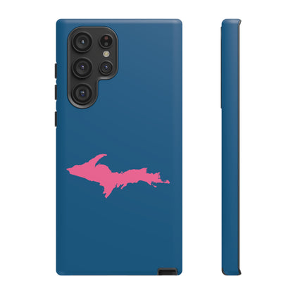 Michigan Upper Peninsula Tough Phone Case (Blueberry w/ Pink UP Outline) | Samsung & Pixel Android