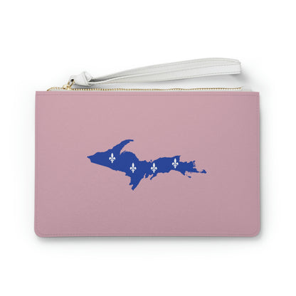 Michigan Upper Peninsula Clutch Bag (Pink w/ UP Quebec Flag Outline)