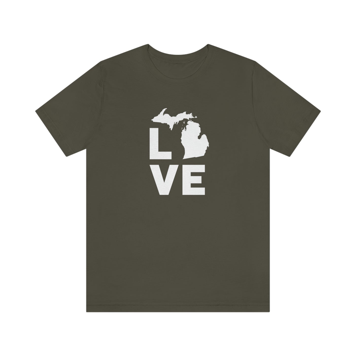 Michigan 'Love' T-Shirt (Geometric Sans Font) | Unisex Standard Fit