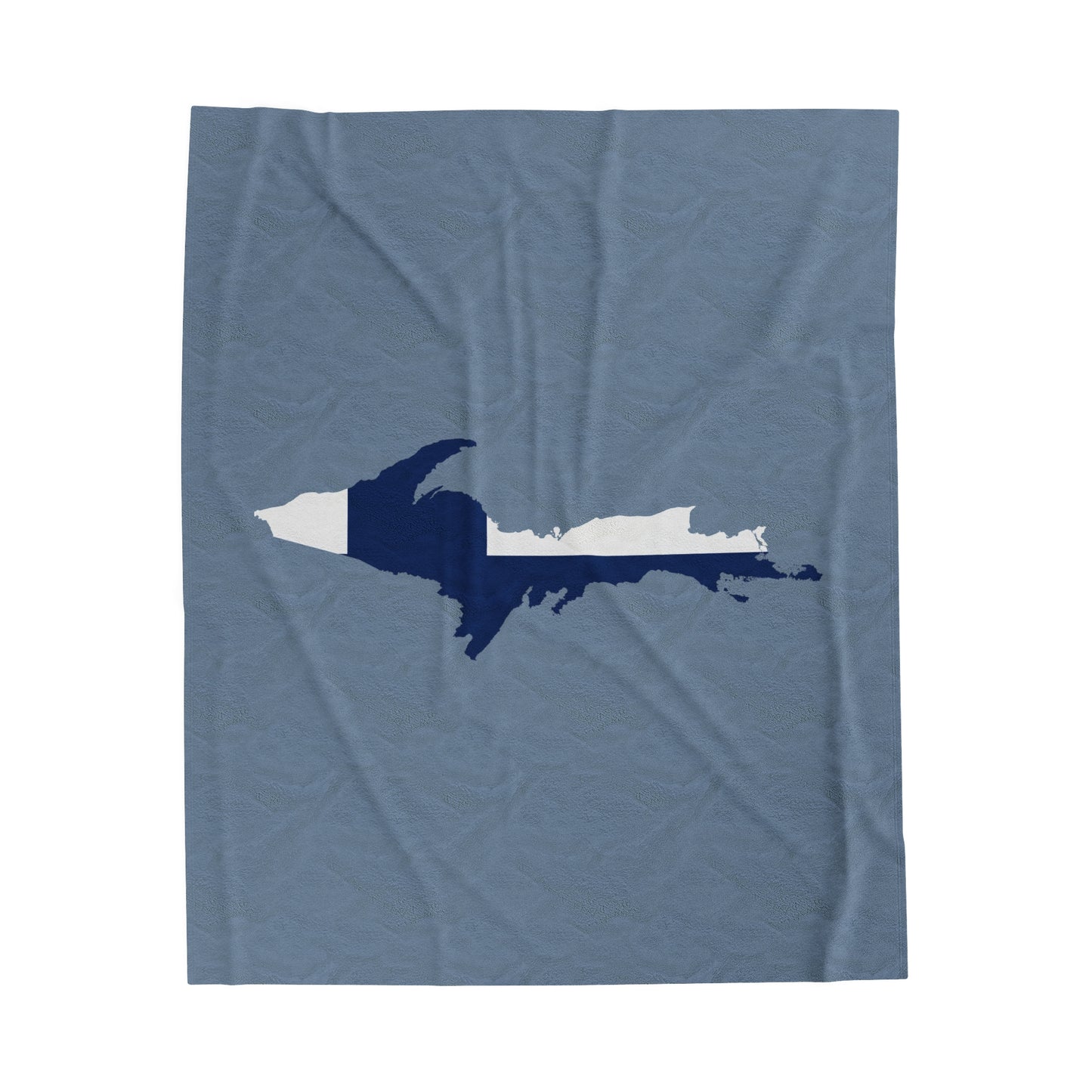 Michigan Upper Peninsula Plush Blanket (w/ UP Finland Flag Outline) | B-24 Liberator Grey