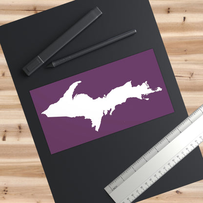 Michigan Upper Peninsula Bumper Sticker (w/ UP Outline) | Plum Background