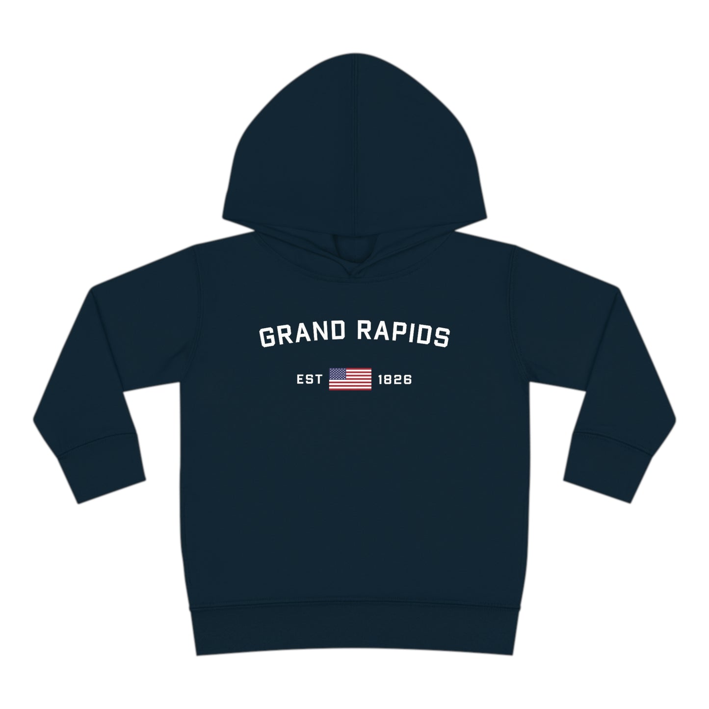'Grand Rapids EST 1826' Hoodie (w/USA Flag Outline) | Unisex Toddler