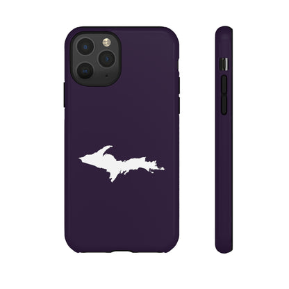 Michigan Upper Peninsula Tough Phone Case (Blackcurrant w/ UP Outline) | Apple iPhone