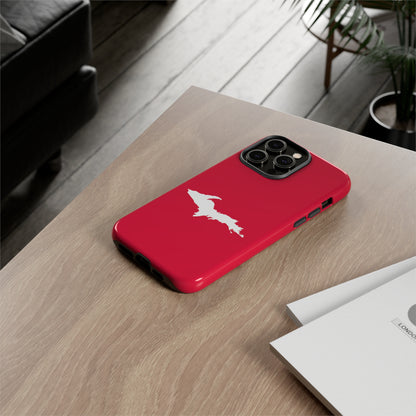 Michigan Upper Peninsula Tough Phone Case (Lighthouse Red w/ UP Outline) | Apple iPhone