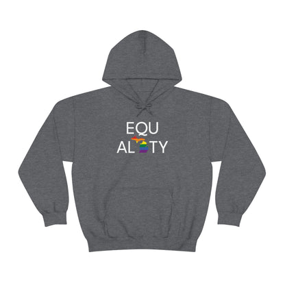 Michigan 'Equality' Hoodie (w/ LGBTQ Pride Colors) | Unisex Standard