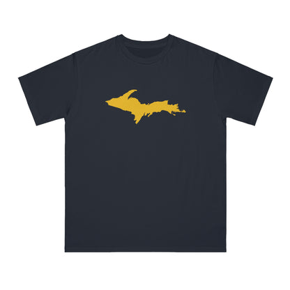 Michigan Upper Peninsula T-Shirt (w/ Gold UP Outline) | Organic Unisex