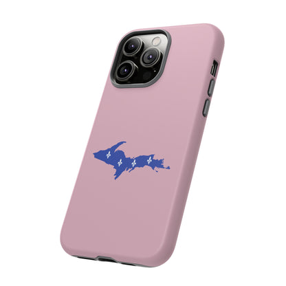 Michigan Upper Peninsula Tough Phone Case (Pink w/ UP Quebec Flag Outline) | Apple iPhone