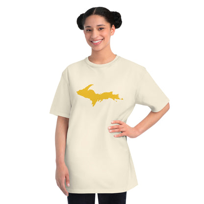 Michigan Upper Peninsula T-Shirt (w/ Gold UP Outline) | Organic Unisex