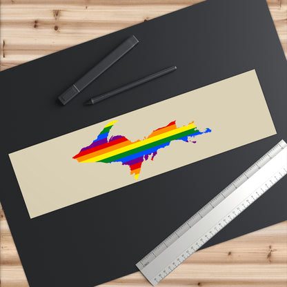 Michigan Upper Peninsula Bumper Stickers (w/ UP Pride Flag Outline) | Canvas-Color Background