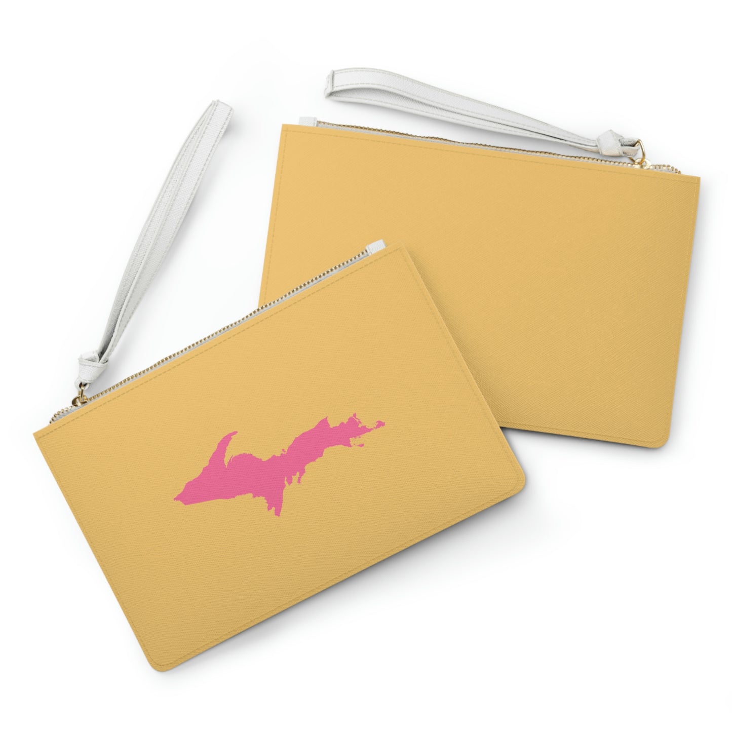 Michigan Upper Peninsula Clutch Bag (Citrine w/ Pink UP Outline)