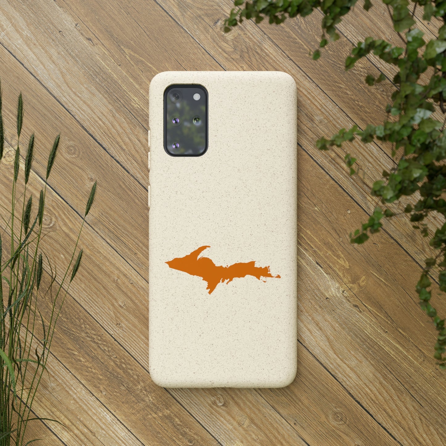 Michigan Upper Peninsula Biodegradable Phone Cases (w/ Orange UP Outline) | Samsung Android