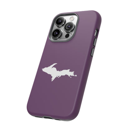 Michigan Upper Peninsula Tough Phone Case (Plum w/ UP Outline) | Apple iPhone