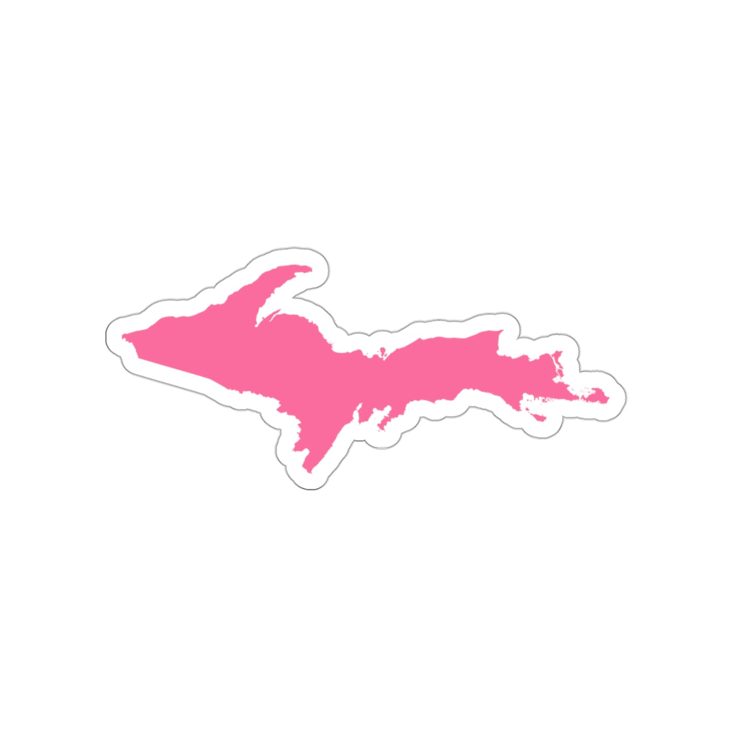 Michigan Upper Peninsula Die Cut Stickers (w/ Pink UP Outline) | Indoor/Outdoor