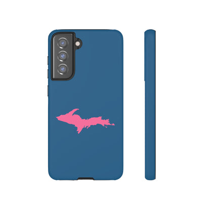 Michigan Upper Peninsula Tough Phone Case (Blueberry w/ Pink UP Outline) | Samsung & Pixel Android