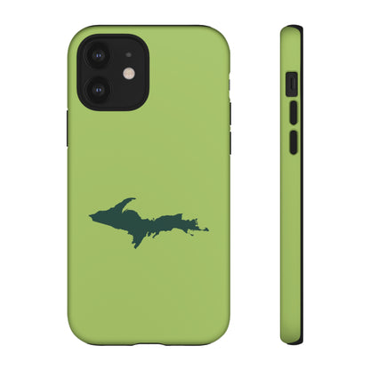 Michigan Upper Peninsula Tough Phone Case (Gooseberry Green w/ Green UP Outline) | Apple iPhone