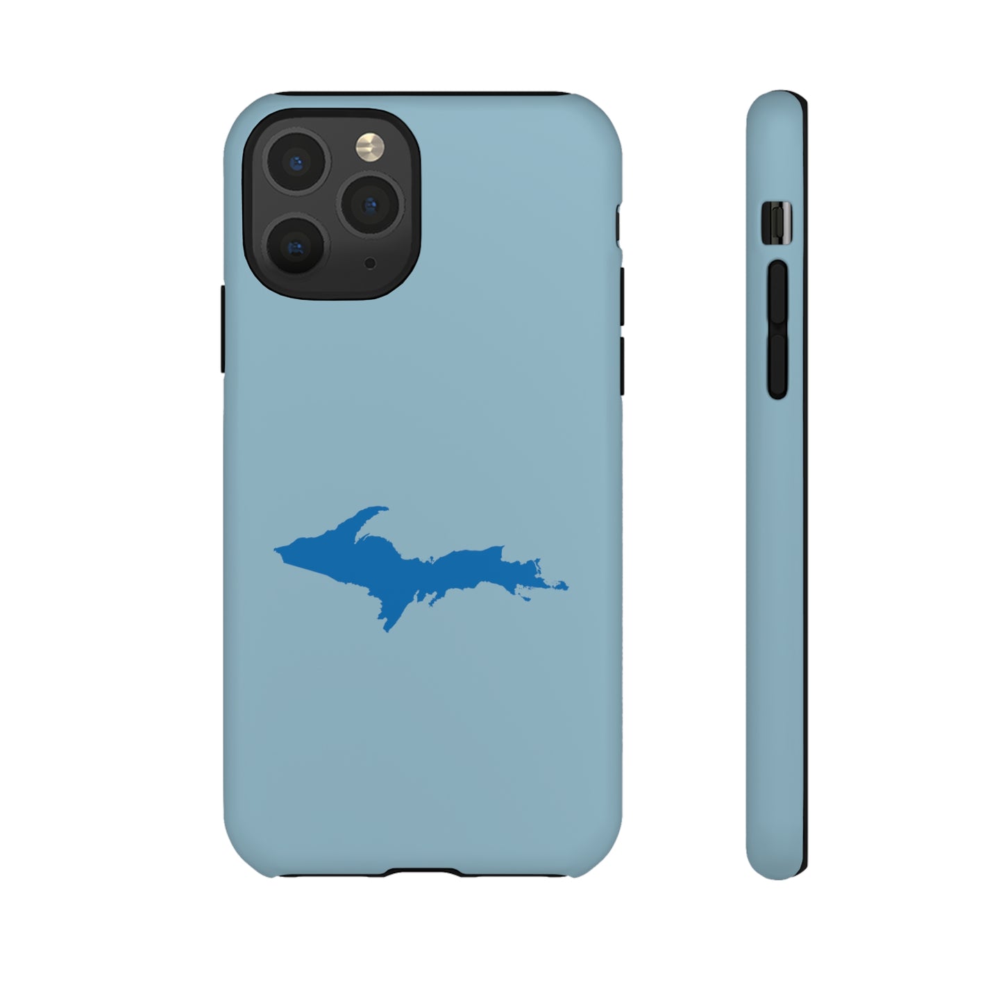 Michigan Upper Peninsula Tough Phone Case (Opal Blue w/ Azure UP Outline) | Apple iPhone