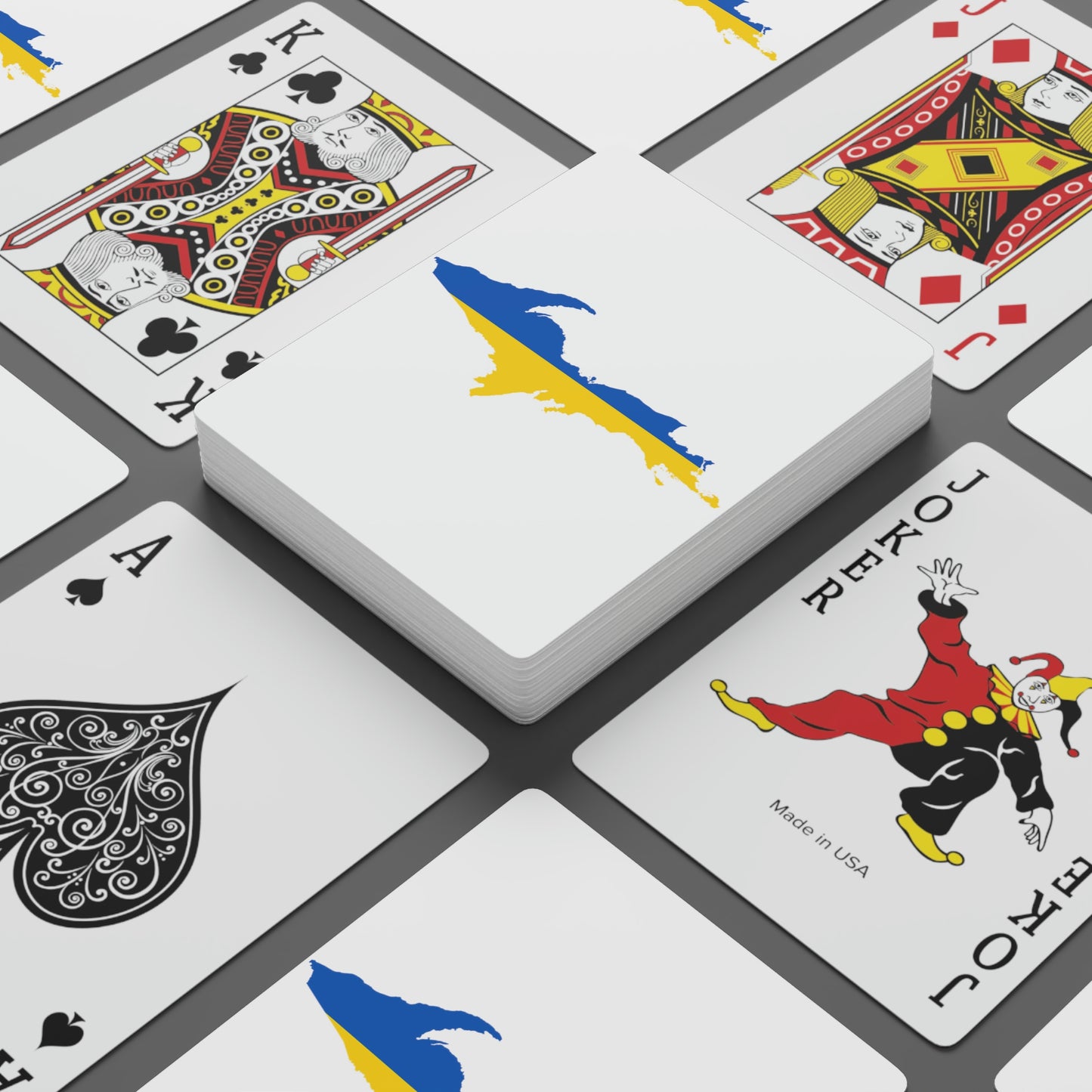 Michigan Upper Peninsula Poker Cards (w/ UP Ukraine Flag Outline)