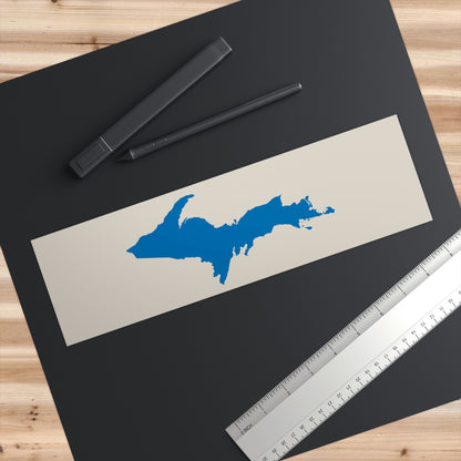 Michigan Upper Peninsula Bumper Sticker (w/ Azure UP Outline) | Canvas Color Background