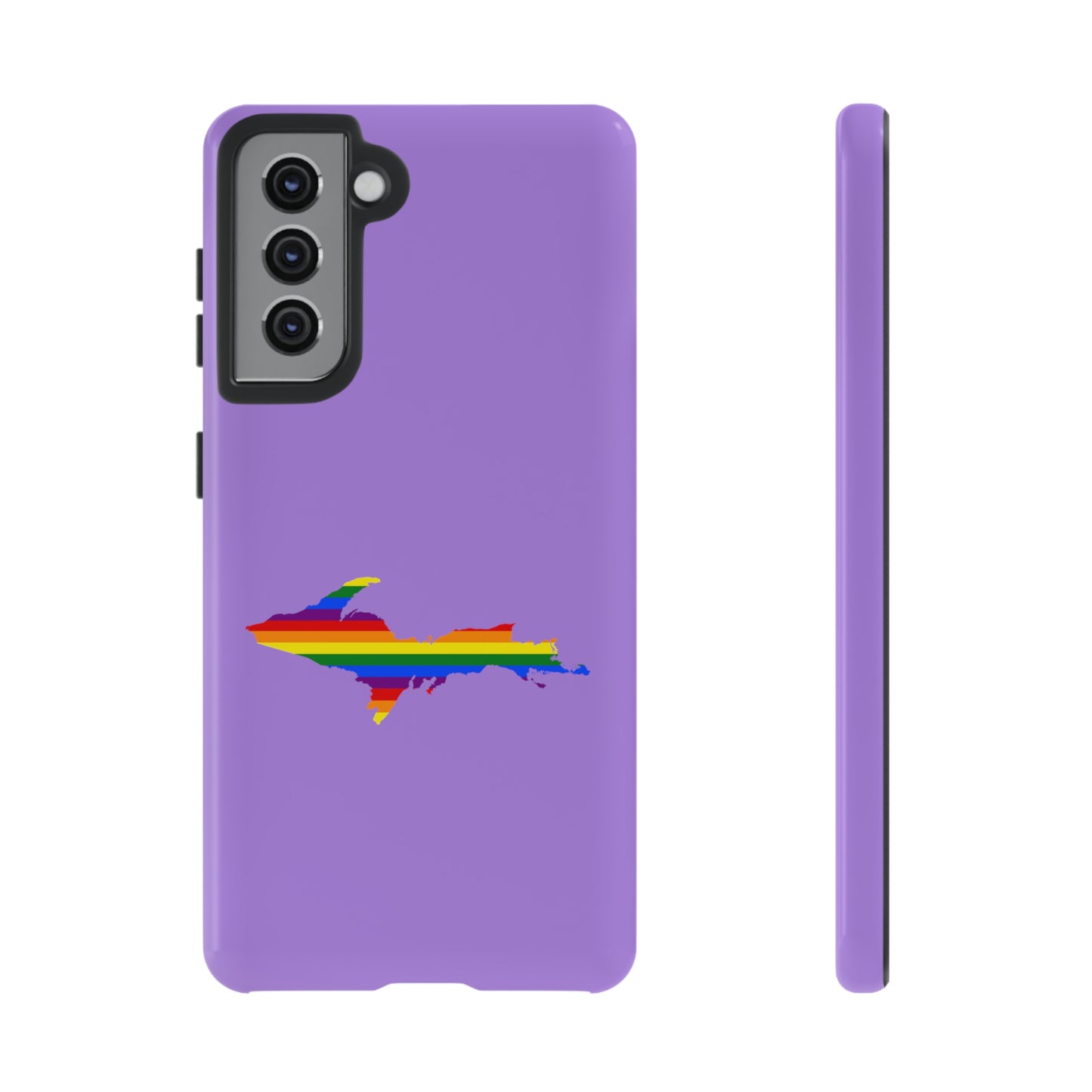 Michigan Upper Peninsula Tough Phone Case (Lavender w/ UP Pride Flag Outline) | Samsung & Pixel Android