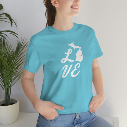 Michigan 'Love' T-Shirt (Retro Script Font) | Unisex Standard Fit