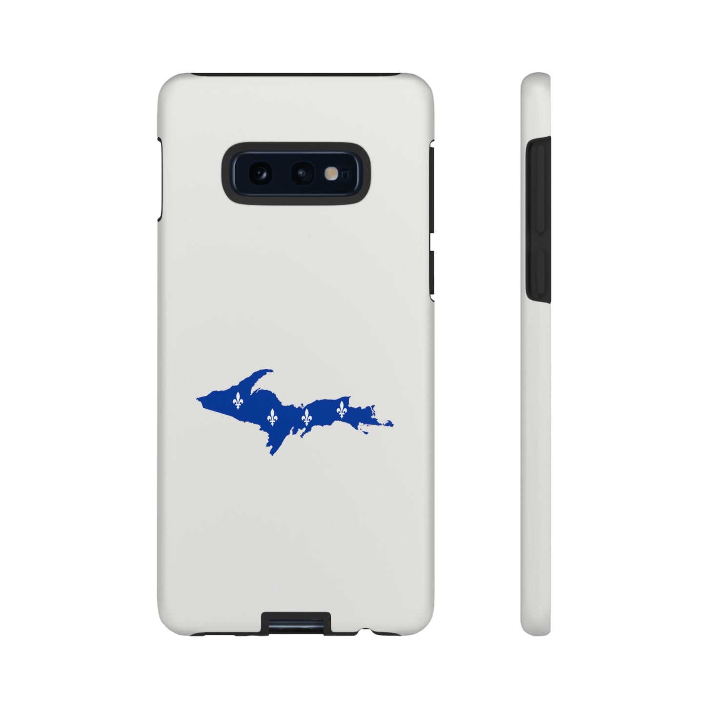 Michigan Upper Peninsula Tough Phone Case (Birch Bark White w/ UP Quebec Flag Outline) | Samsung & Pixel Android